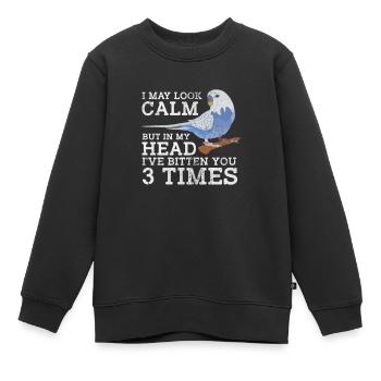 Wellensittich - Kinder Premium Organic Sweatshirt - Schwarz - Vorne - AI Model Kid Female (0cm)
