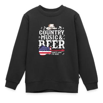 Country Music Countrymusic Geschenk - Kinder Premium Organic Sweatshirt - Schwarz - Vorne - AI Model Kid Female (0cm)
