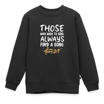 Chanteur chanteur chanteur musicien cadeau - Sweat Premium enfant bio - noir - Devant - AI Model Kid Female (0cm)
