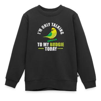 Wellensittich - Kinder Premium Organic Sweatshirt - Schwarz - Vorne - AI Model Kid Female (0cm)