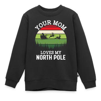 Deine Mama liebt meinen Nordpol - Kinder Premium Organic Sweatshirt - Schwarz - Vorne - AI Model Kid Female (0cm)