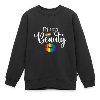 Je suis sa beauté - Sweat Premium enfant bio - noir - Devant - AI Model Kid Female (0cm)