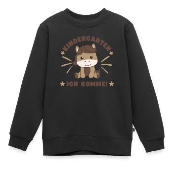 J’arrive à la maternelle ! Cheval - Sweat Premium enfant bio - noir - Devant - AI Model Kid Female (0cm)