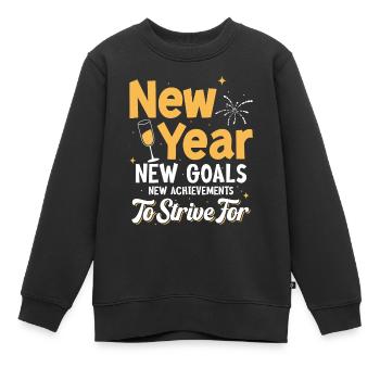 Neues Jahr, neue Ziele, neue Errungenschaften, die es zu erreichen gilt - Kinder Premium Organic Sweatshirt - Schwarz - Vorne - AI Model Kid Female (0cm)