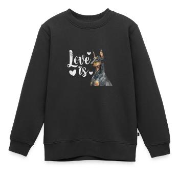 Doberman - Kids Premium Organic Sweatshirt - black - Front - AI Model Kid Female (0cm)
