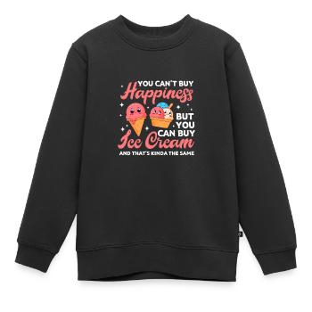 Eiscreme Eis Eiskrem Ice Cream Sommer Geschenk - Kinder Premium Organic Sweatshirt - Schwarz - Vorne - AI Model Kid Female (0cm)