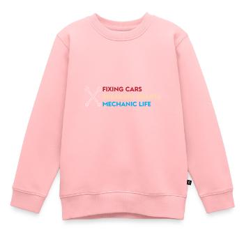 Réparer des voitures, briser des cœurs – Mechanic Life - Sweat Premium enfant bio - rose - Devant - AI Model Kid Female (0cm)