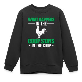 Ce qui se passe dans le poulailler reste dans le poulailler - Sweat Premium enfant bio - noir - Devant - AI Model Kid Female (0cm)