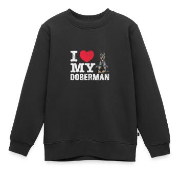 Dobermann - Kinder Premium Organic Sweatshirt - Schwarz - Vorne - AI Model Kid Female (0cm)