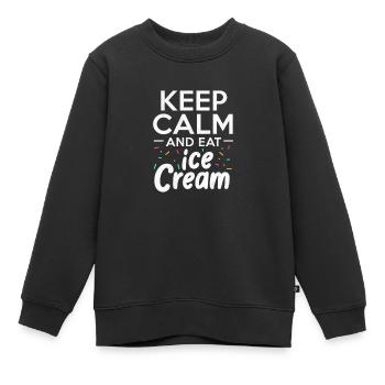 Eiscreme - Kinder Premium Organic Sweatshirt - Schwarz - Vorne - AI Model Kid Female (0cm)