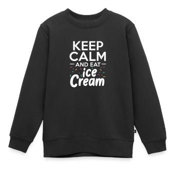 Eiscreme Eis Eiskrem Ice Cream Sommer Geschenk - Kinder Premium Organic Sweatshirt - Schwarz - Vorne - AI Model Kid Female (0cm)