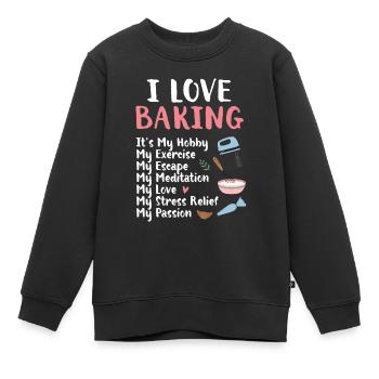 Bäcker Bäckerein Backwaren Backen Geschenk - Kinder Premium Organic Sweatshirt - Schwarz - Vorne - AI Model Kid Female (0cm)