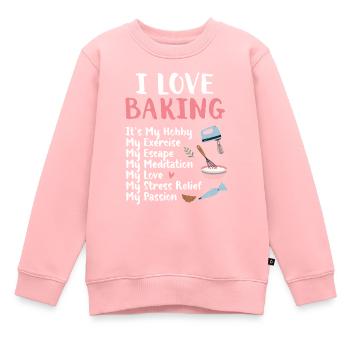 Bäcker - Kinder Premium Organic Sweatshirt - Rosa - Vorne - AI Model Kid Female (0cm)