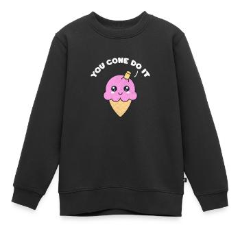 Glace - Sweat Premium enfant bio - noir - Devant - AI Model Kid Female (0cm)