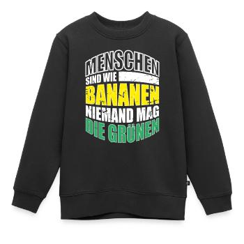 Menschen sind wie Bananen niemand mag die Grünen - Kinder Premium Organic Sweatshirt - Schwarz - Vorne - AI Model Kid Female (0cm)