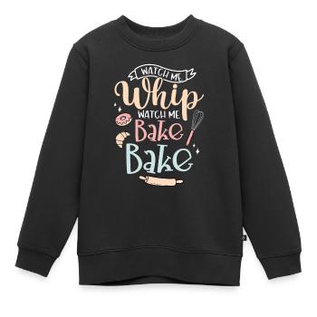 Bäcker Bäckerein Backwaren Backen Geschenk - Kinder Premium Organic Sweatshirt - Schwarz - Vorne - AI Model Kid Female (0cm)