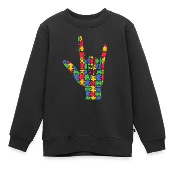 Autismus Awareness Day Autist Geschenk - Kinder Premium Organic Sweatshirt - Schwarz - Vorne - AI Model Kid Female (0cm)