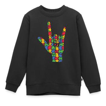 Autismus - Kinder Premium Organic Sweatshirt - Schwarz - Vorne - AI Model Kid Female (0cm)