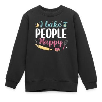 Bäcker Bäckerein Backwaren Backen Geschenk - Kinder Premium Organic Sweatshirt - Schwarz - Vorne - AI Model Kid Female (0cm)