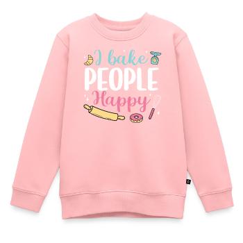 Bäcker - Kinder Premium Organic Sweatshirt - Rosa - Vorne - AI Model Kid Female (0cm)