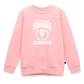 Cornhole pouf trou aveugle cadeau - Sweat Premium enfant bio - rose - Devant - AI Model Kid Female (0cm)