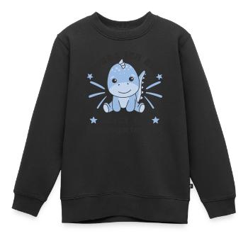 Hourra, je suis maintenant un dino de maternelle - Sweat Premium enfant bio - noir - Devant - AI Model Kid Female (0cm)