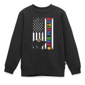 Papa autiste - Sweat Premium enfant bio - noir - Devant - AI Model Kid Female (0cm)