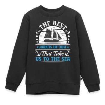 Die besten Reisen sind die, die uns in den Nahen Osten führen - Kinder Premium Organic Sweatshirt - Schwarz - Vorne - AI Model Kid Female (0cm)