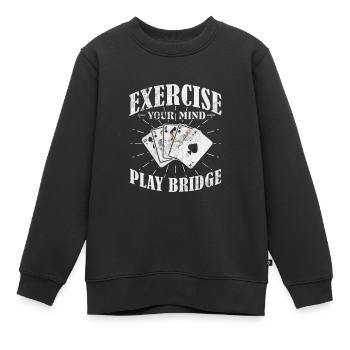 Jeu de cartes de bridge Jeu de cartes Casino Jeu de cartes Cadeau - Sweat Premium enfant bio - noir - Devant - AI Model Kid Female (0cm)