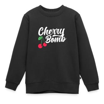 Cerisier Cerisier Fleur de cerisier Fruit Cadeau - Sweat Premium enfant bio - noir - Devant - AI Model Kid Female (0cm)