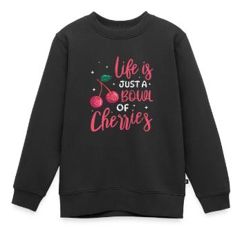 Cerise - Sweat Premium enfant bio - noir - Devant - AI Model Kid Female (0cm)