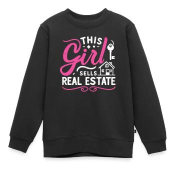 Immobilienmakler - Kinder Premium Organic Sweatshirt - Schwarz - Vorne - AI Model Kid Female (0cm)