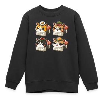 Sushi - Sweat Premium enfant bio - noir - Devant - AI Model Kid Female (0cm)