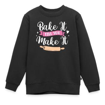 Bäcker Bäckerein Backwaren Backen Geschenk - Kinder Premium Organic Sweatshirt - Schwarz - Vorne - AI Model Kid Female (0cm)