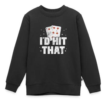 Black Jack Blackjack Kartenspiel Casino Geschenk - Kinder Premium Organic Sweatshirt - Schwarz - Vorne - AI Model Kid Female (0cm)
