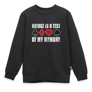 Jeu de cartes de bridge Jeu de cartes Casino Jeu de cartes Cadeau - Sweat Premium enfant bio - noir - Devant - AI Model Kid Female (0cm)