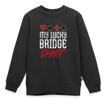 Jeu de cartes de bridge Jeu de cartes Casino Jeu de cartes Cadeau - Sweat Premium enfant bio - noir - Devant - AI Model Kid Female (0cm)