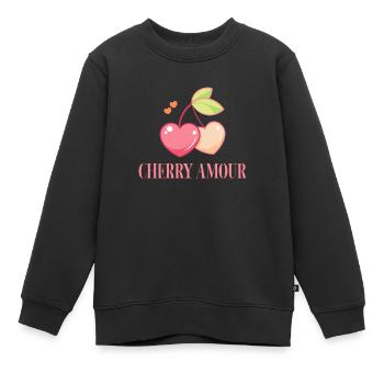 Cerisier Cerisier Fleur de cerisier Fruit Cadeau - Sweat Premium enfant bio - noir - Devant - AI Model Kid Female (0cm)