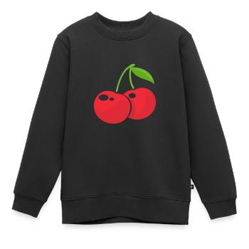 Cherry Cherry Tree Cherry Blossom Fruit Gift - Kids Premium Organic Sweatshirt - black - Front - AI Model Kid Female (0cm)