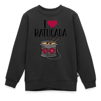Batucada-Trommel-Humor - Kinder Premium Organic Sweatshirt - Schwarz - Vorne - AI Model Kid Female (0cm)