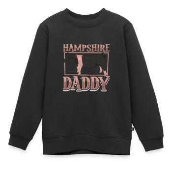 Papa cochon du Hampshire - Sweat Premium enfant bio - noir - Devant - AI Model Kid Female (0cm)