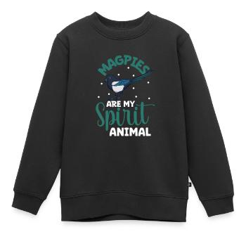 Lieblingstier - Elster - Kinder Premium Organic Sweatshirt - Schwarz - Vorne - AI Model Kid Female (0cm)