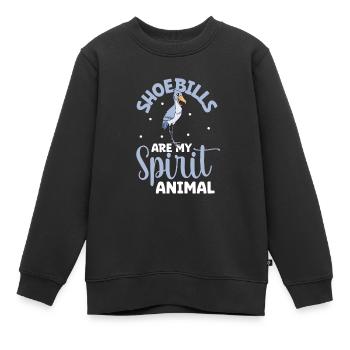 Lieblingstier - Schuhschnabel - Kinder Premium Organic Sweatshirt - Schwarz - Vorne - AI Model Kid Female (0cm)
