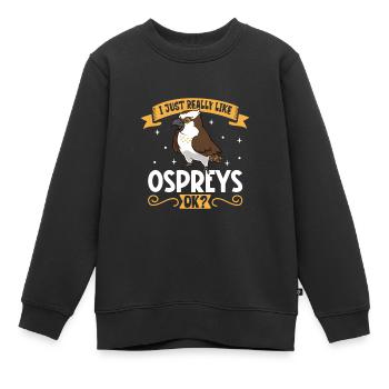 Ich liebe meinen Fischadler - Kinder Premium Organic Sweatshirt - Schwarz - Vorne - AI Model Kid Female (0cm)