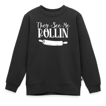Bäcker Bäckerein Backwaren Backen Geschenk - Kinder Premium Organic Sweatshirt - Schwarz - Vorne - AI Model Kid Female (0cm)