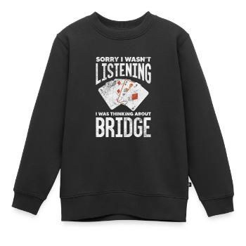 Jeu de cartes de bridge Jeu de cartes Casino Jeu de cartes Cadeau - Sweat Premium enfant bio - noir - Devant - AI Model Kid Female (0cm)