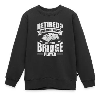 Jeu de cartes de bridge Jeu de cartes Casino Jeu de cartes Cadeau - Sweat Premium enfant bio - noir - Devant - AI Model Kid Female (0cm)
