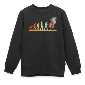 BBQ Barbecue Evolution grillen Barbecue-Grill - Kinder Premium Organic Sweatshirt - Schwarz - Vorne - AI Model Kid Female (0cm)