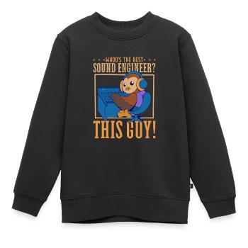 Eule am Mischpult - Sound Engineer - Kinder Premium Organic Sweatshirt - Schwarz - Vorne - AI Model Kid Female (0cm)