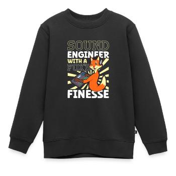 Fuchs am Mischpult - Sound Engineer - Kinder Premium Organic Sweatshirt - Schwarz - Vorne - AI Model Kid Female (0cm)